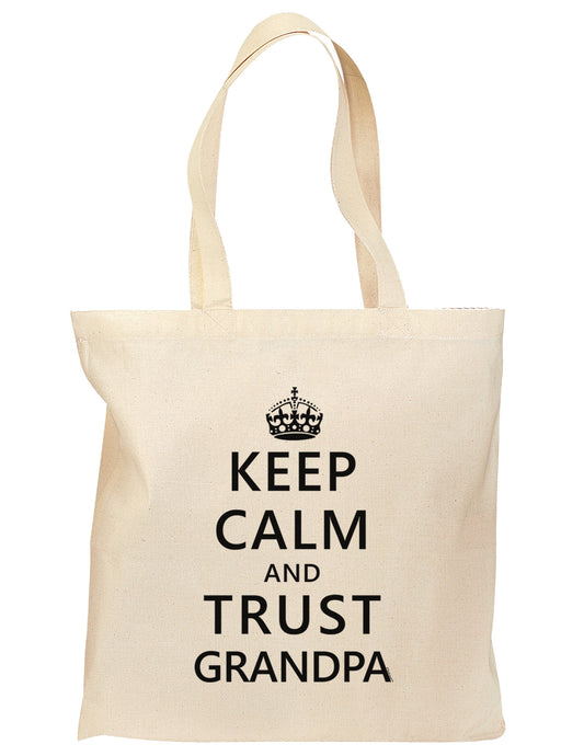 Keep Calm and Trust Grandpa Grocery Tote Bag-Grocery Tote-TooLoud-Natural-Medium-Davson Sales