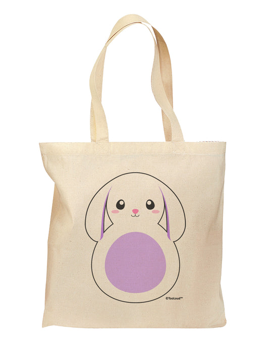 Cute Bunny with Floppy Ears - Purple Grocery Tote Bag by TooLoud-Grocery Tote-TooLoud-Natural-Medium-Davson Sales