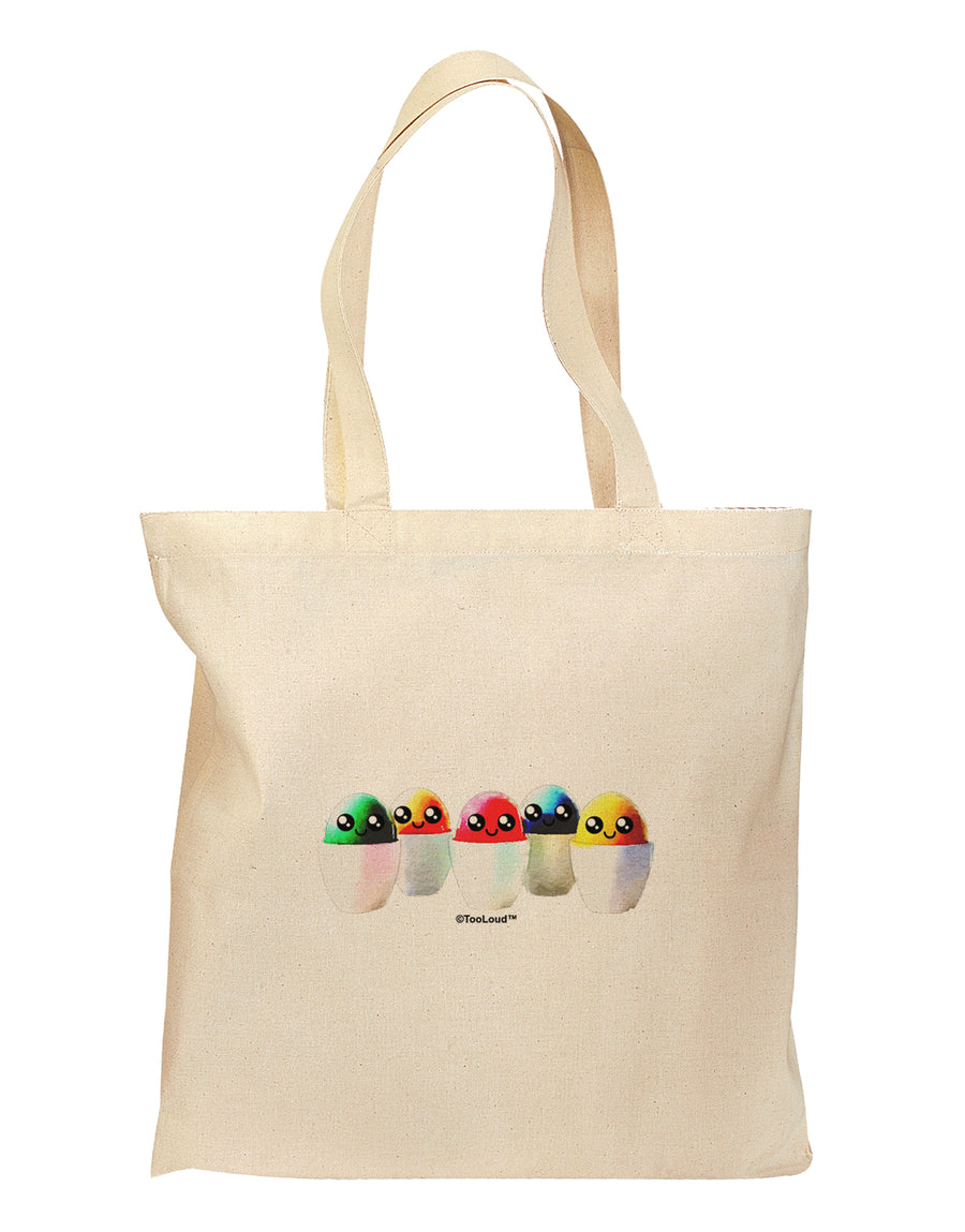 Kawaii Easter Eggs - No Text Grocery Tote Bag by TooLoud-Grocery Tote-TooLoud-Natural-Medium-Davson Sales