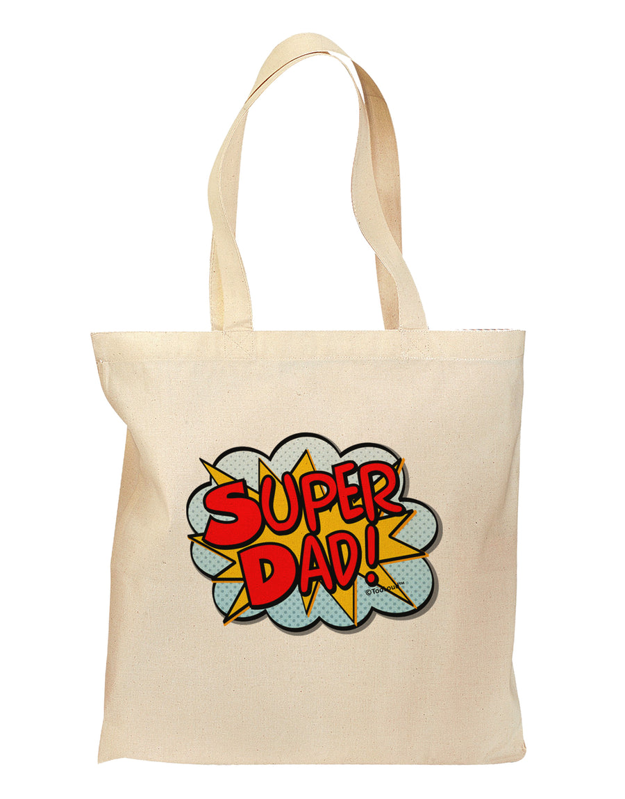 Super Dad - Superhero Comic Style Grocery Tote Bag by TooLoud-Grocery Tote-TooLoud-Natural-Medium-Davson Sales