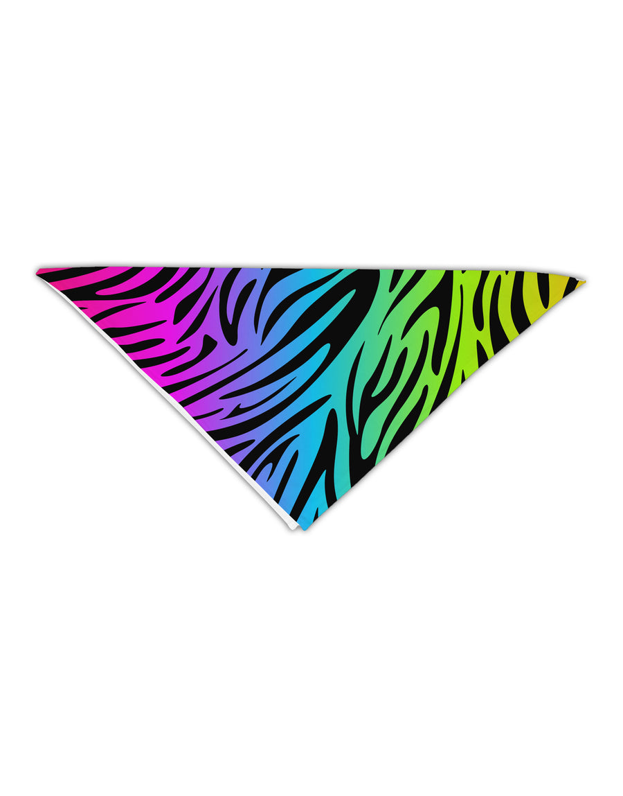 Rainbow Zebra Print Adult 19&#x22; Square Bandana All Over Print-Square Bandanas-TooLoud-White-One-Size-Adult-Davson Sales