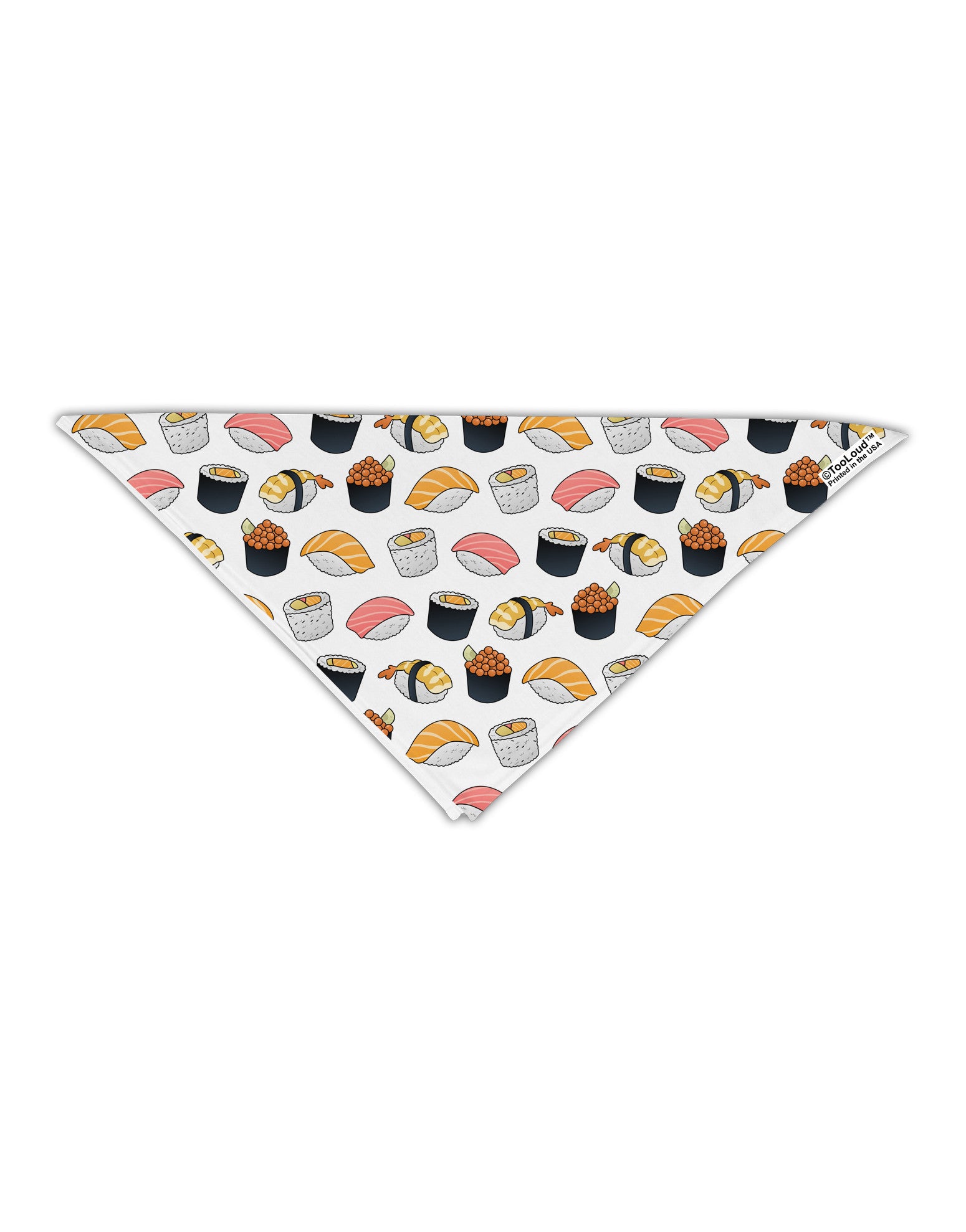 Cute Sushi AOP Adult Square Bandana All Over Print-Square Bandanas-TooLoud-White-One-Size-Adult-Davson Sales