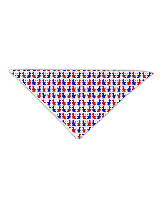 Patriotic Cat Pattern Adult 19" Square Bandana All Over Print-Square Bandanas-TooLoud-White-One-Size-Adult-Davson Sales