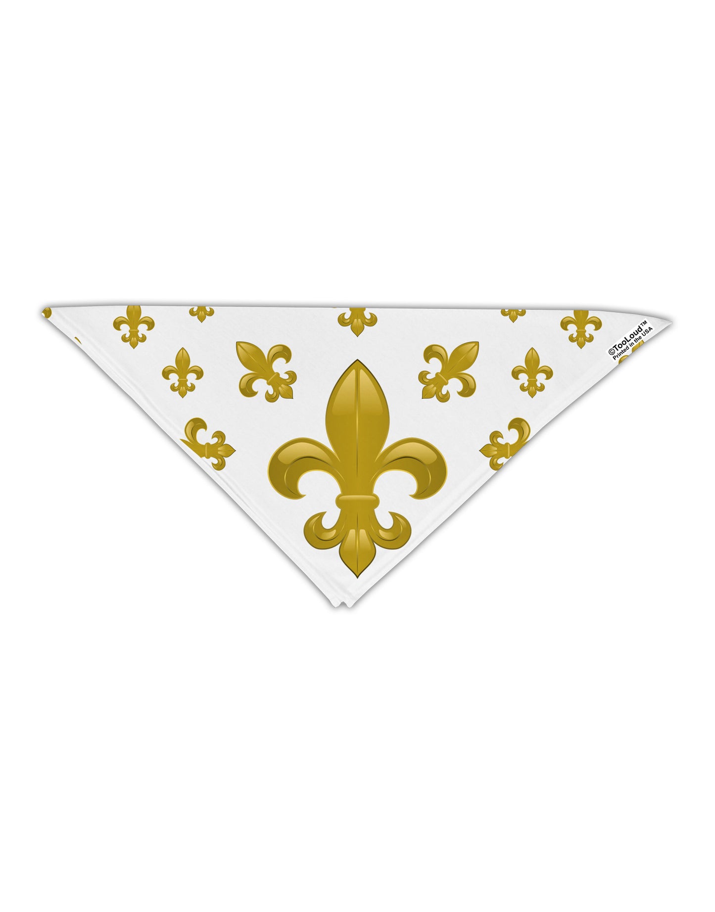 Gold Fleur De Lis AOP Adult Square Bandana All Over Print by TooLoud-Square Bandanas-TooLoud-White-One-Size-Adult-Davson Sales