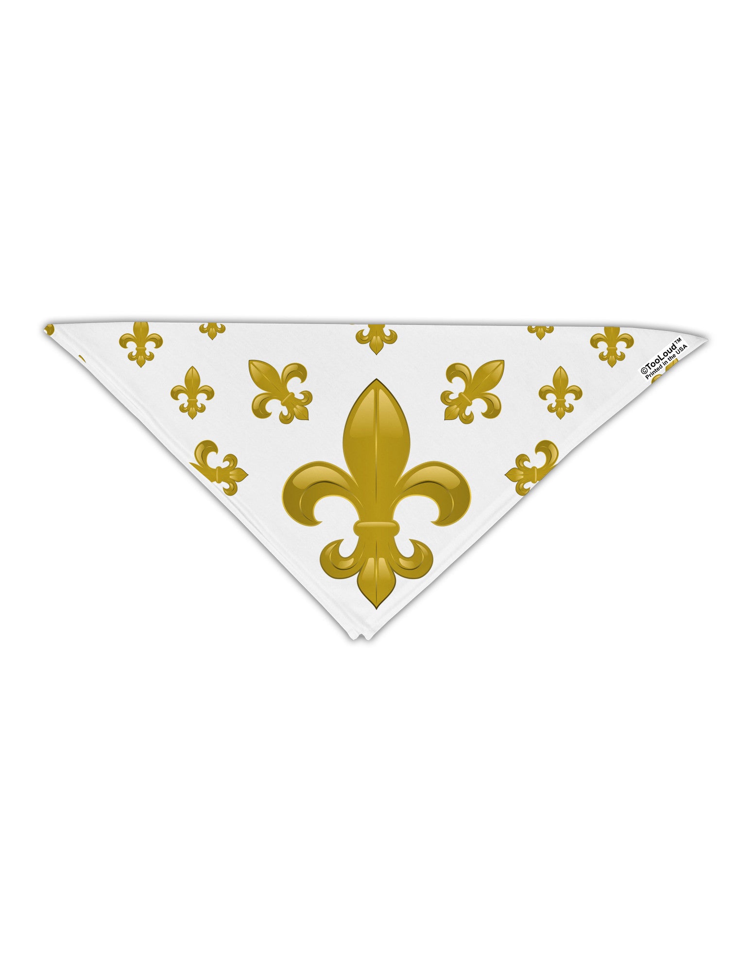 Gold Fleur De Lis AOP Adult Square Bandana All Over Print by TooLoud-Square Bandanas-TooLoud-White-One-Size-Adult-Davson Sales