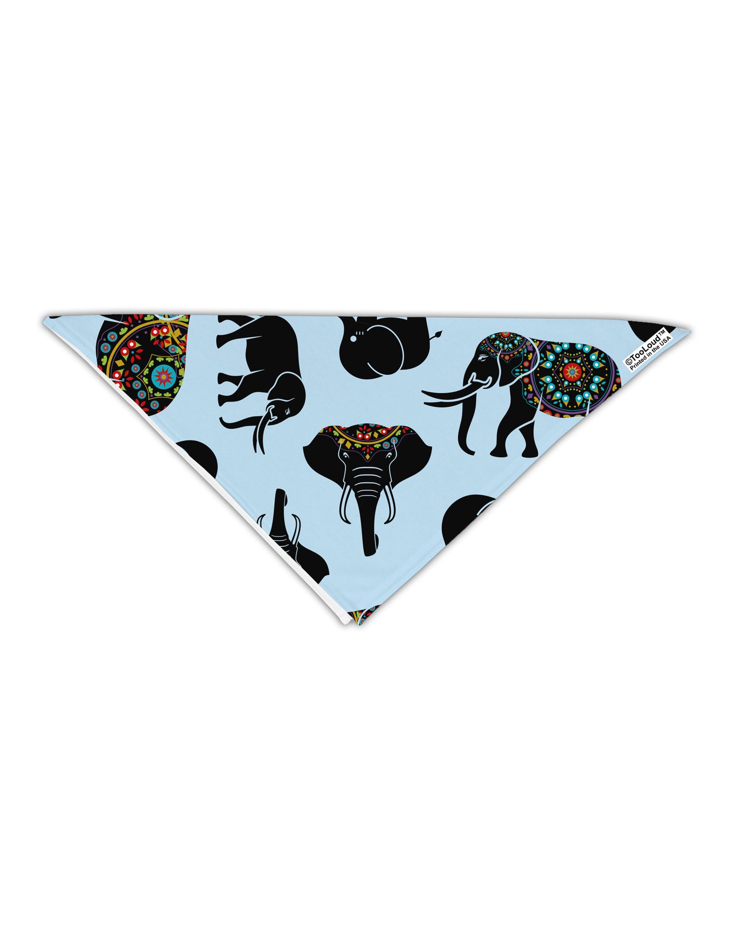 Mixed Elephants AOP Adult 19" Square Bandana All Over Print-Square Bandanas-TooLoud-White-One-Size-Adult-Davson Sales