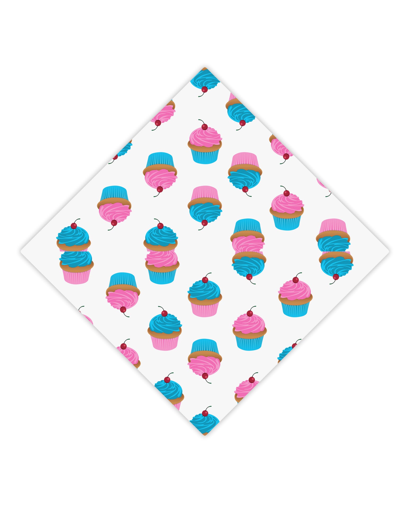 Cute Cupcakes AOP Adult Square Bandana All Over Print-Square Bandanas-TooLoud-White-One-Size-Adult-Davson Sales