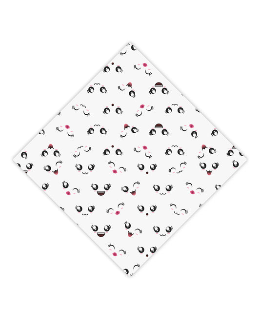 Kyu-T Faces AOP Adult Square Bandana All Over Print by TooLoud-Square Bandanas-TooLoud-White-One-Size-Adult-Davson Sales