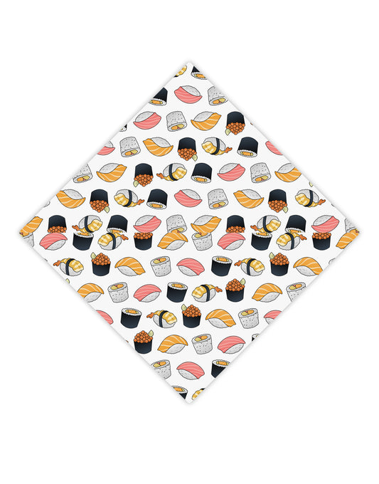 Cute Sushi AOP Adult Square Bandana All Over Print-Square Bandanas-TooLoud-White-One-Size-Adult-Davson Sales