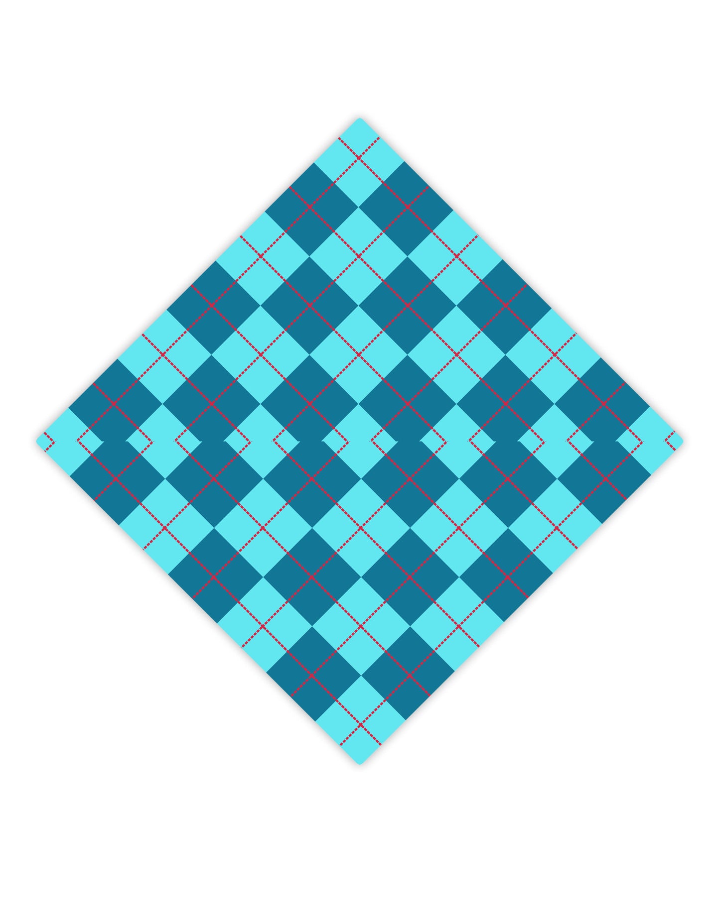 Blue Argyle AOP Adult Square Bandana All Over Print by TooLoud-Square Bandanas-TooLoud-White-One-Size-Adult-Davson Sales