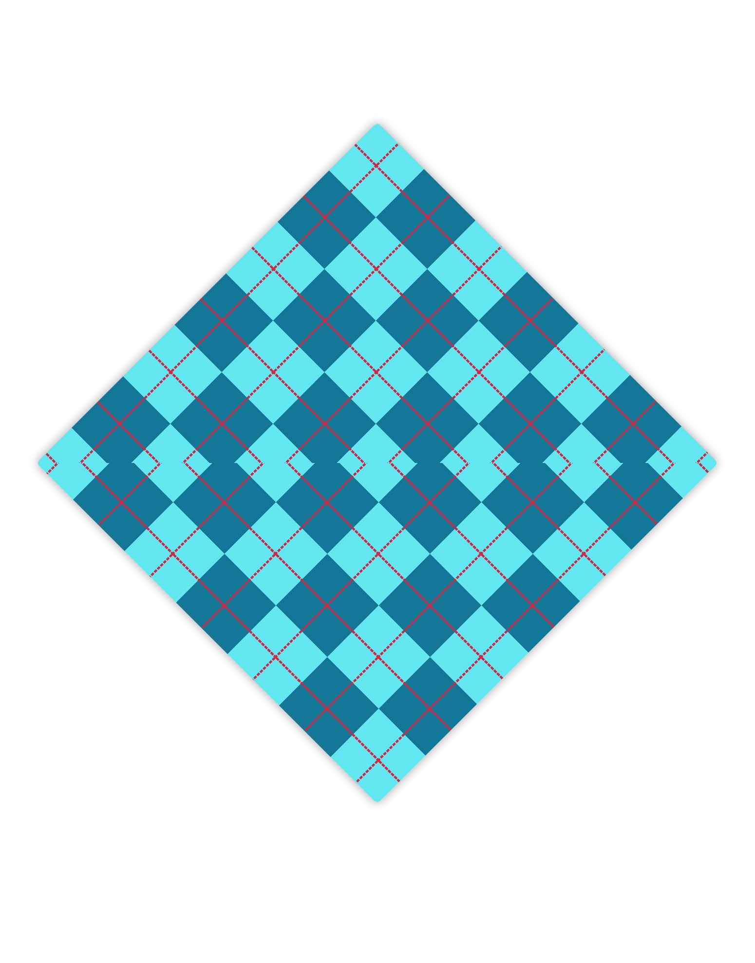 Blue Argyle AOP Adult Square Bandana All Over Print by TooLoud-Square Bandanas-TooLoud-White-One-Size-Adult-Davson Sales