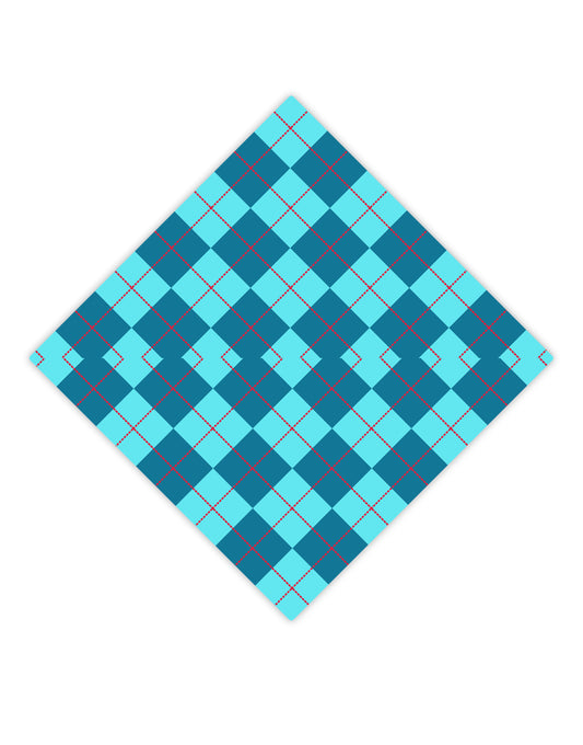 Blue Argyle AOP Adult Square Bandana All Over Print by TooLoud-Square Bandanas-TooLoud-White-One-Size-Adult-Davson Sales