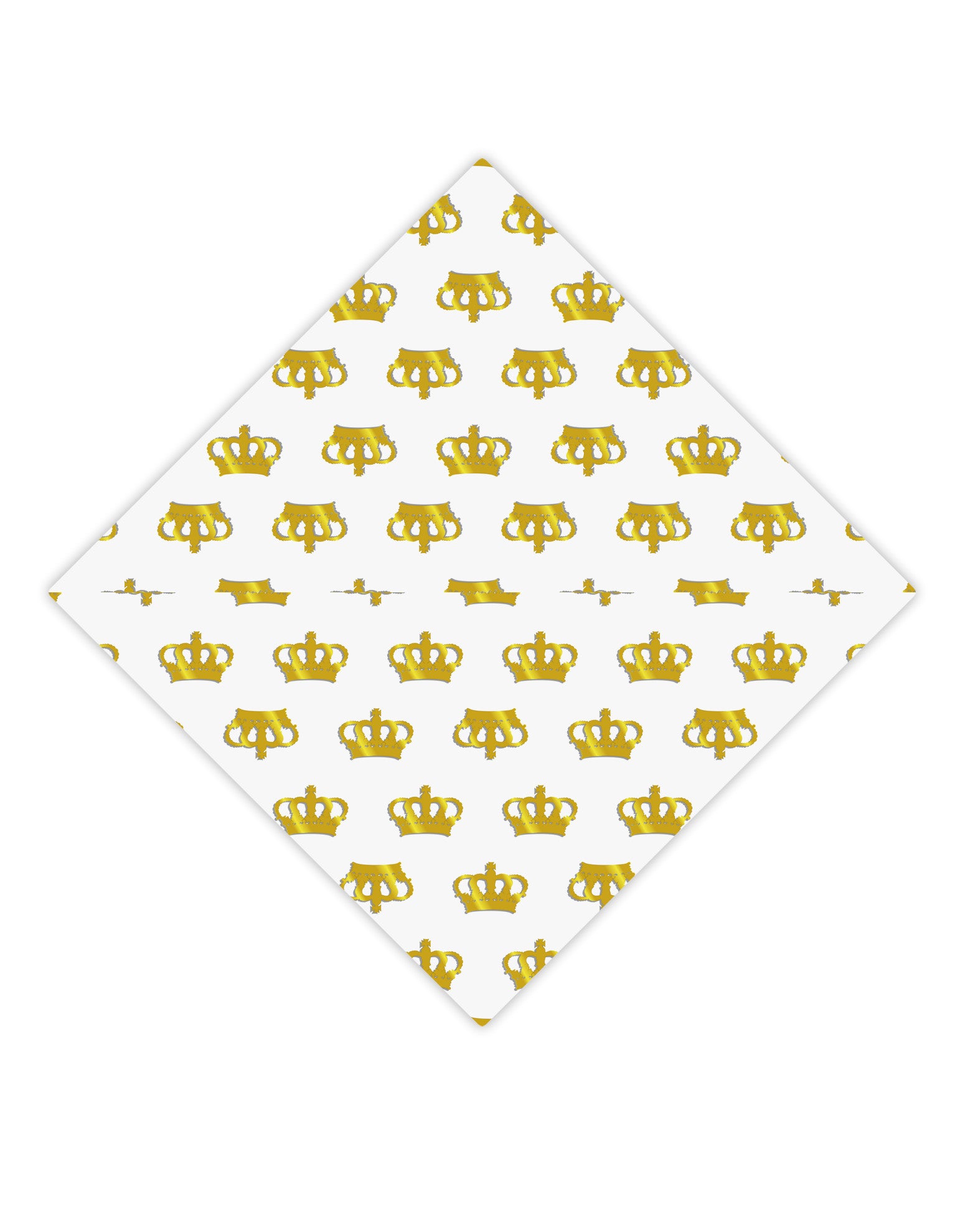 Gold Crowns AOP Adult Square Bandana All Over Print by TooLoud-Square Bandanas-TooLoud-White-One-Size-Adult-Davson Sales