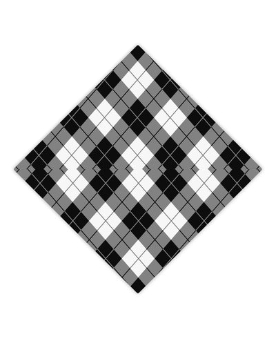 Black and White Argyle AOP Adult Square Bandana All Over Print by TooLoud-Square Bandanas-TooLoud-White-One-Size-Adult-Davson Sales