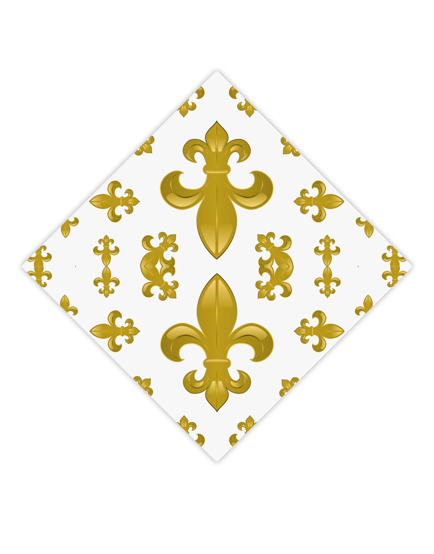 Gold Fleur De Lis AOP Adult Square Bandana All Over Print by TooLoud-Square Bandanas-TooLoud-White-One-Size-Adult-Davson Sales
