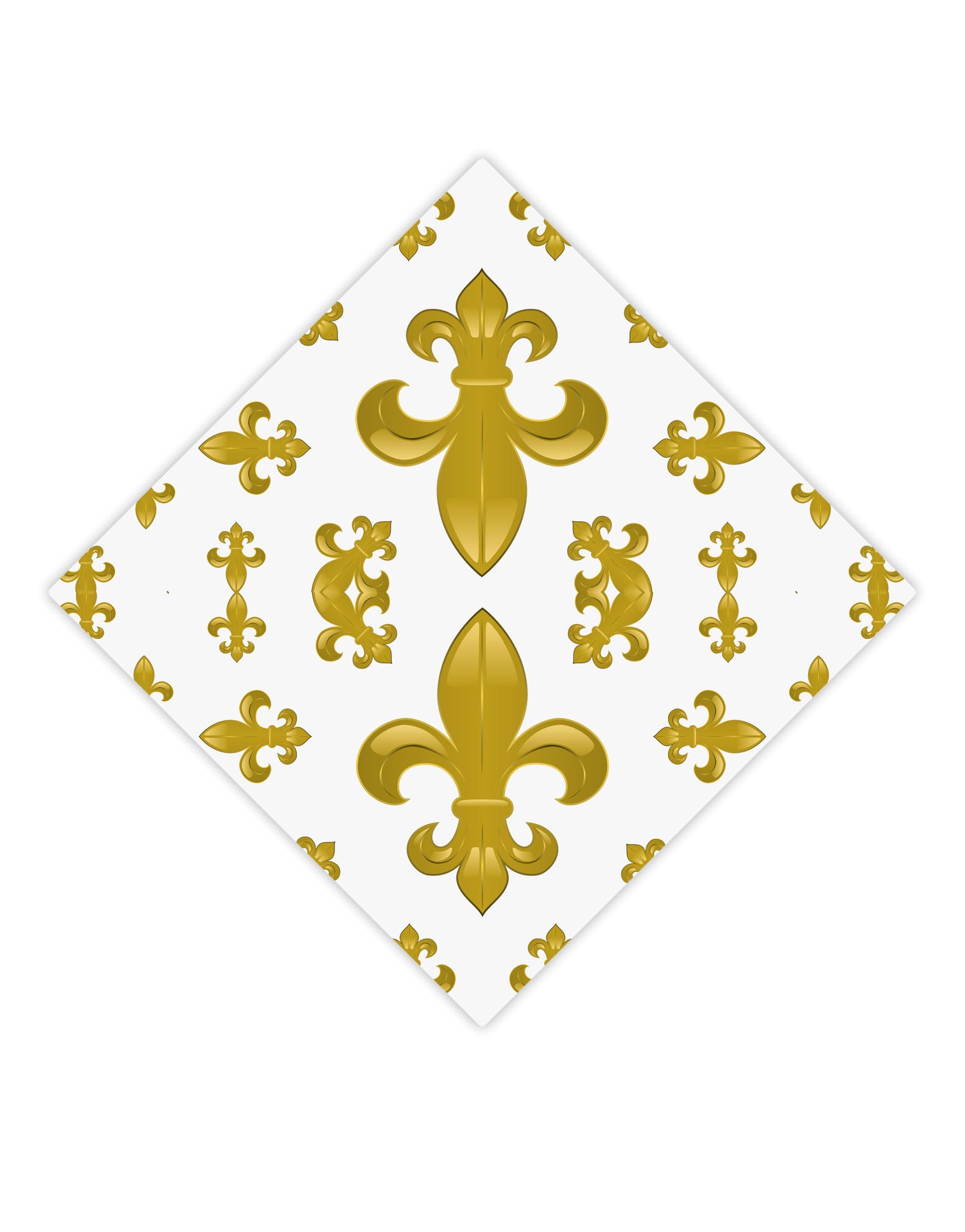 Gold Fleur De Lis AOP Adult Square Bandana All Over Print by TooLoud-Square Bandanas-TooLoud-White-One-Size-Adult-Davson Sales