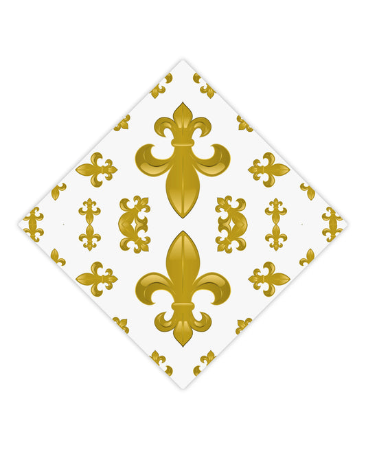 Gold Fleur De Lis AOP Adult Square Bandana All Over Print by TooLoud-Square Bandanas-TooLoud-White-One-Size-Adult-Davson Sales