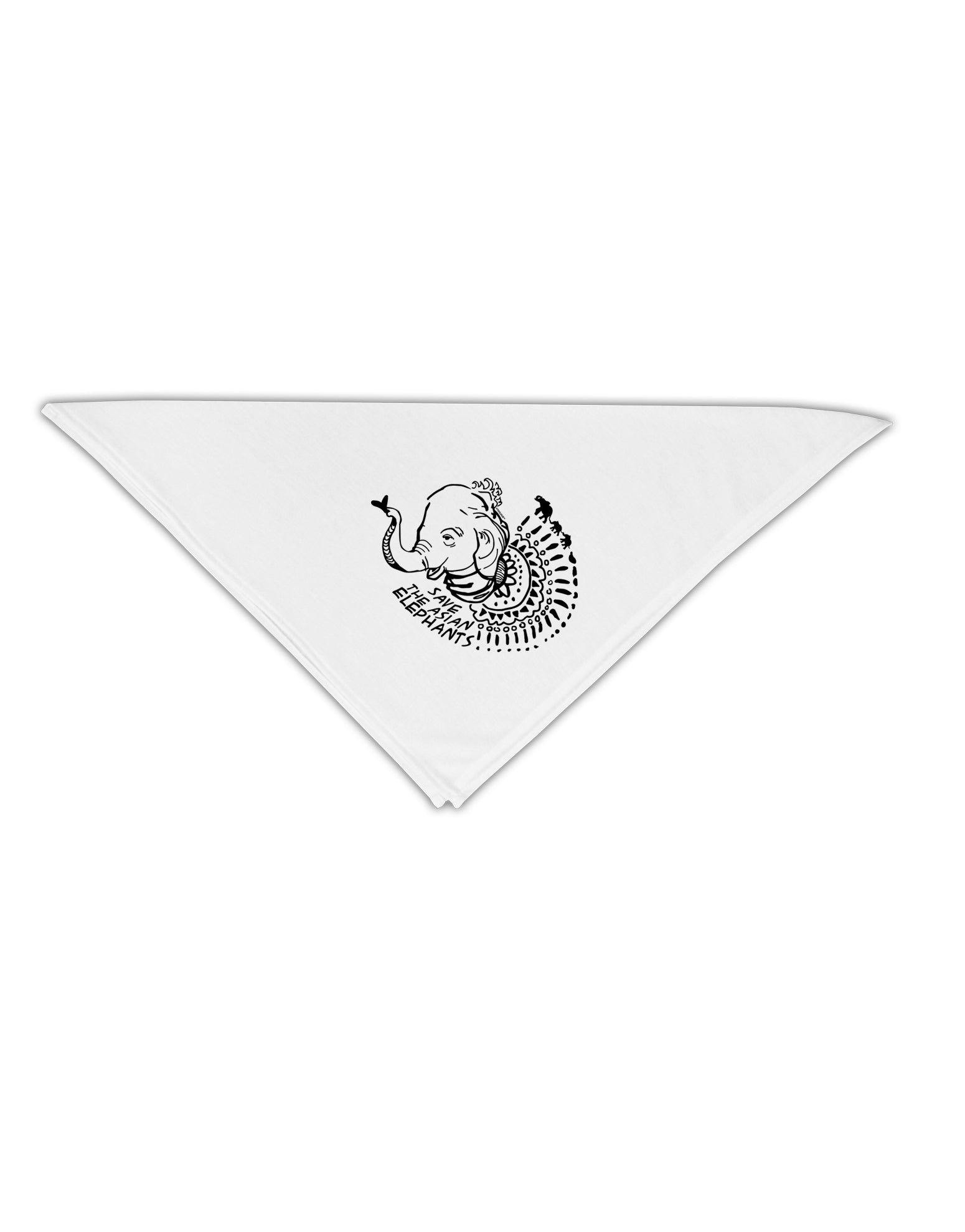 TooLoud Save the Asian Elephants Adult 19" Square Bandana-Bandanas-TooLoud-White-One-Size-Adult-Davson Sales