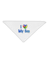 I Heart My Son - Autism Awareness Adult 19&#x22; Square Bandana by TooLoud-Square Bandanas-TooLoud-White-One-Size-Adult-Davson Sales