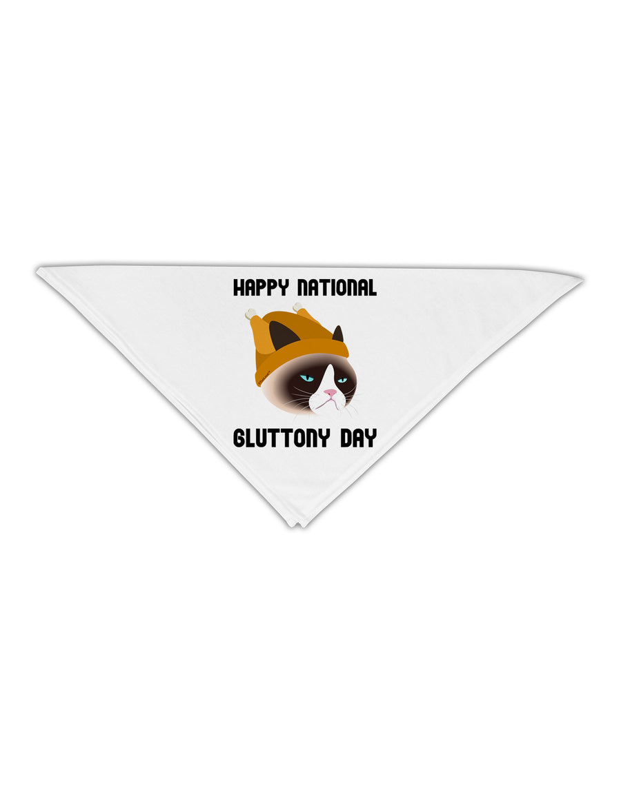 Gluttony Day Disgruntled Cat Adult 19&#x22; Square Bandana by-Square Bandanas-TooLoud-White-One-Size-Adult-Davson Sales