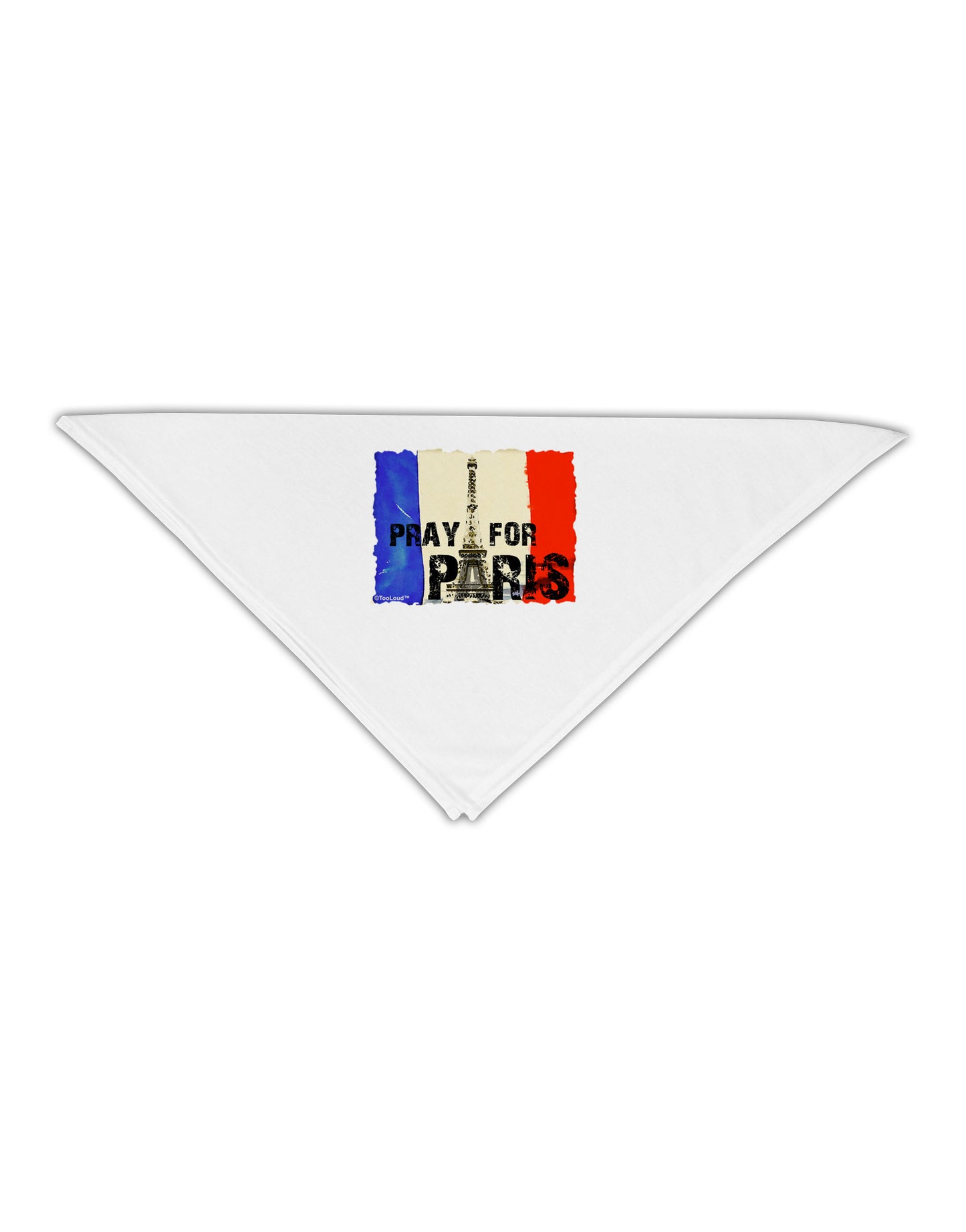 Pray For Paris Watercolor Adult 19" Square Bandana-Square Bandanas-TooLoud-White-One-Size-Adult-Davson Sales