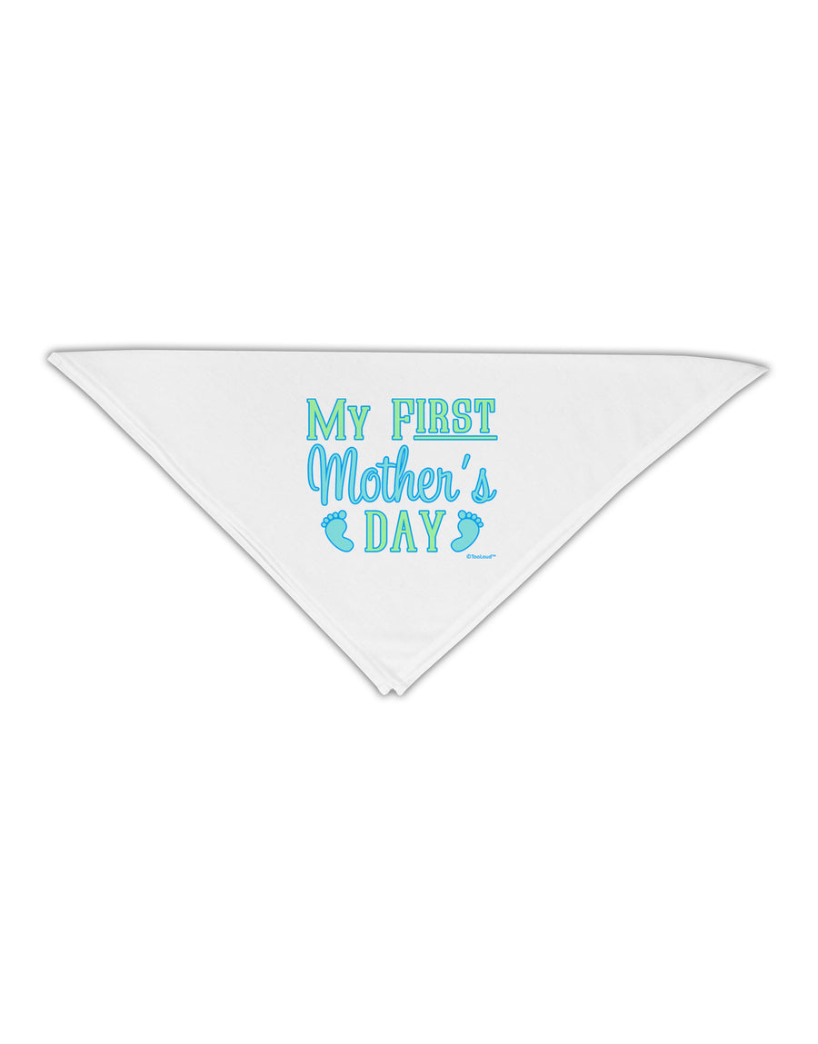 My First Mother's Day - Baby Feet - Blue Adult 19&#x22; Square Bandana by TooLoud-Square Bandanas-TooLoud-White-One-Size-Adult-Davson Sales