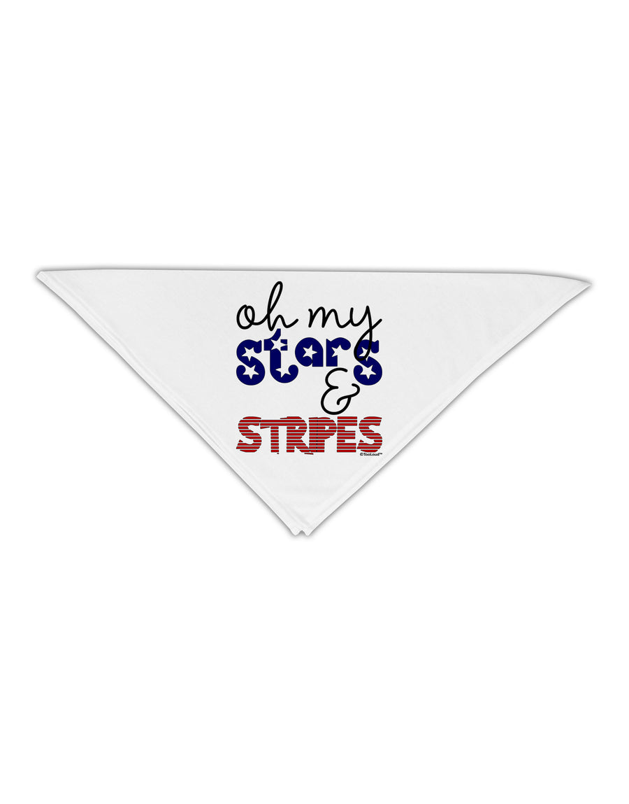 Oh My Stars and Stripes - Patriotic Design Adult 19&#x22; Square Bandana-Square Bandanas-TooLoud-White-One-Size-Adult-Davson Sales