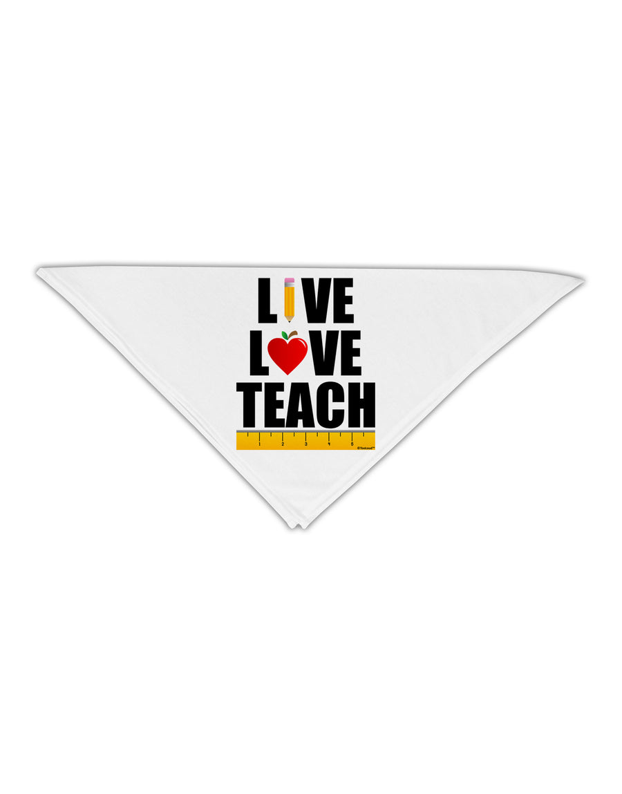 Live Love Teach Adult 19&#x22; Square Bandana-Square Bandanas-TooLoud-White-One-Size-Adult-Davson Sales