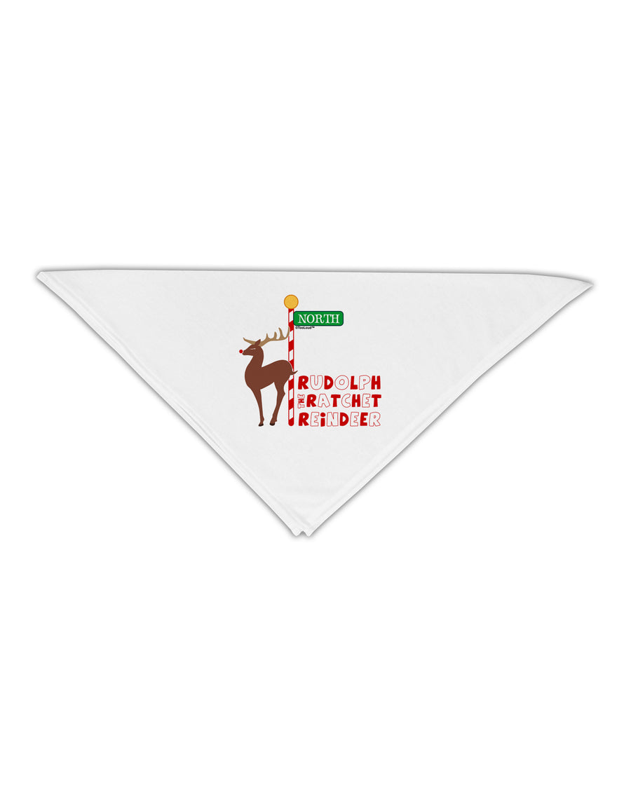 Rudolf Ratchet Reindeer Color Text Adult 19&#x22; Square Bandana-Square Bandanas-TooLoud-White-One-Size-Adult-Davson Sales