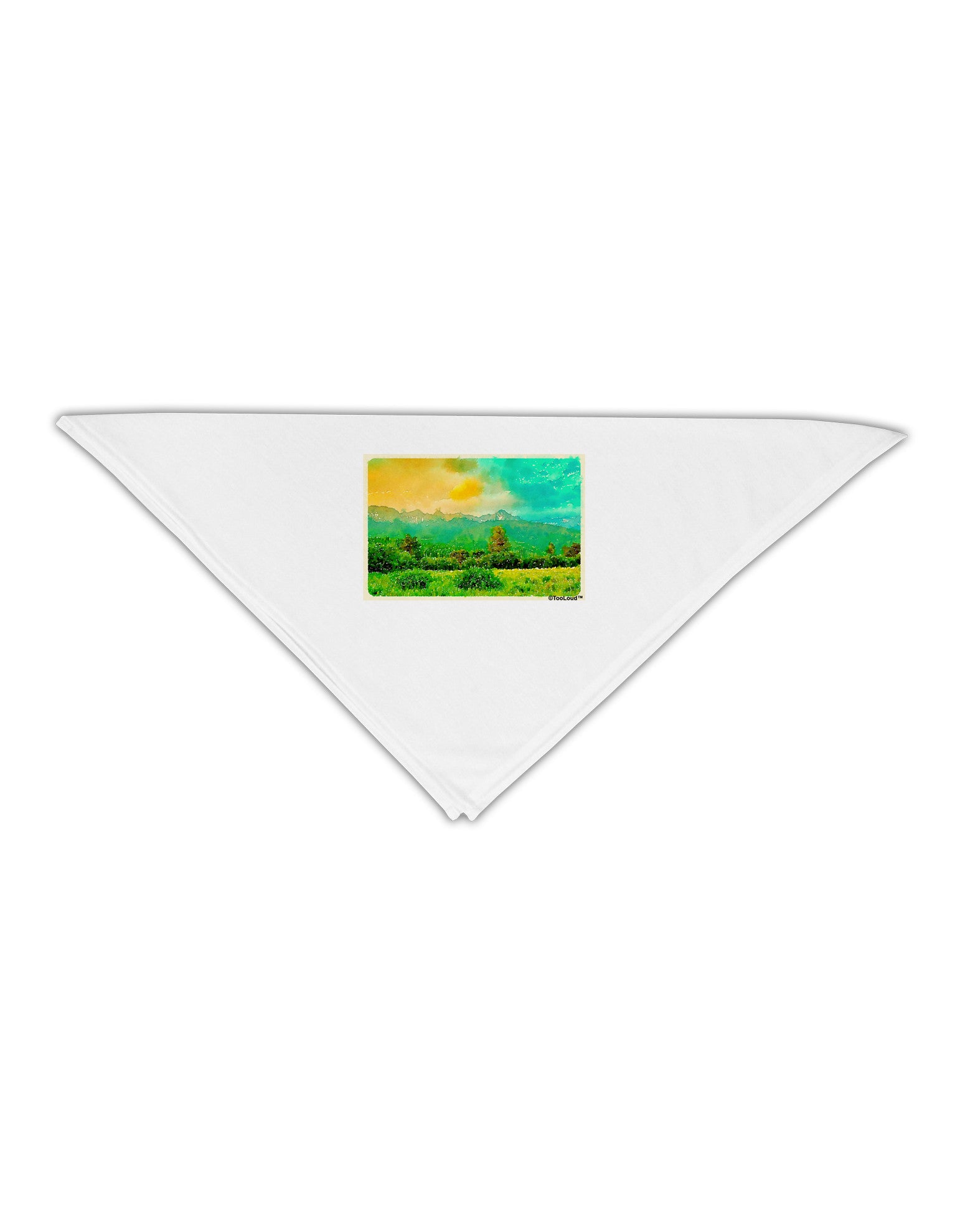 Mountain Sunset Watercolor Adult 19" Square Bandana-Square Bandanas-TooLoud-White-One-Size-Adult-Davson Sales