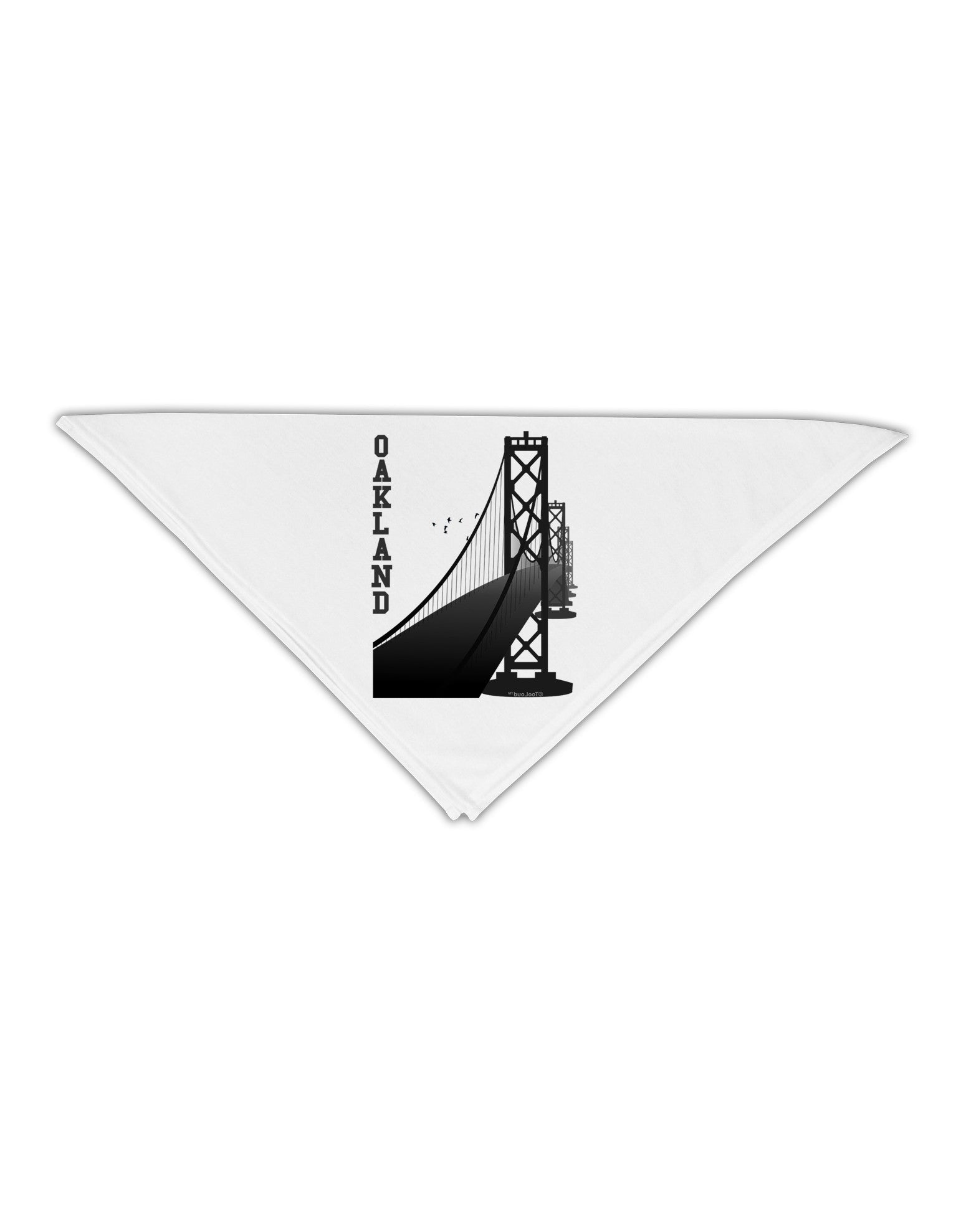 Oakland Text Bay Bridge Adult 19" Square Bandana-Square Bandanas-TooLoud-White-One-Size-Adult-Davson Sales