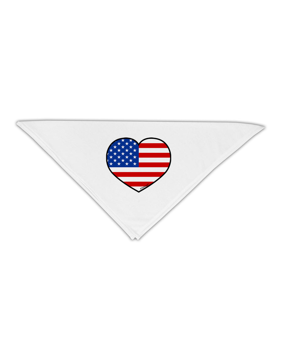 American Flag Heart Design Adult 19&#x22; Square Bandana by TooLoud-Square Bandanas-TooLoud-White-One-Size-Adult-Davson Sales