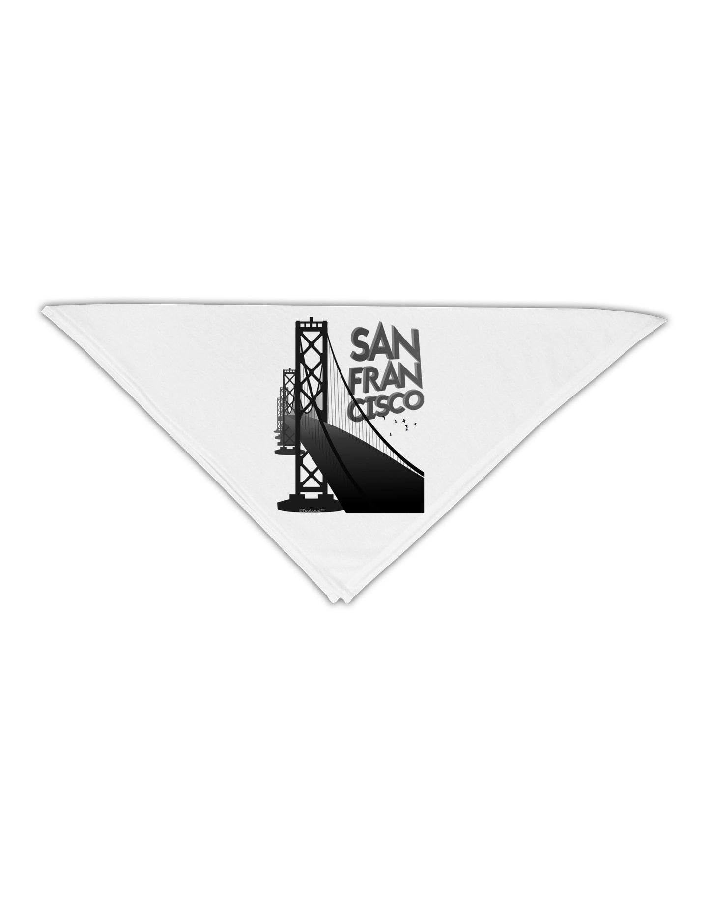 San Francisco Text Bay Bridge Adult 19" Square Bandana-Square Bandanas-TooLoud-White-One-Size-Adult-Davson Sales