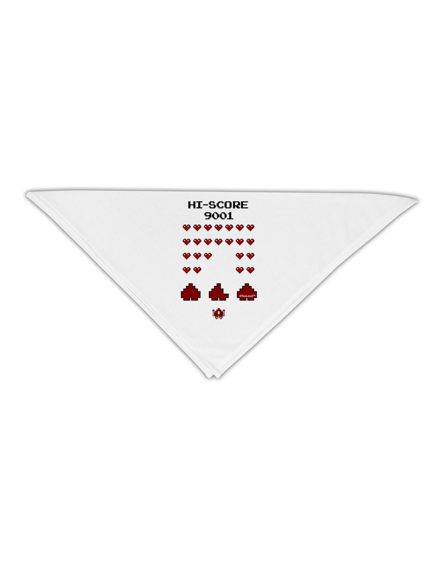 Pixel Heart Invaders Design Adult 19" Square Bandana-Square Bandanas-TooLoud-White-One-Size-Adult-Davson Sales