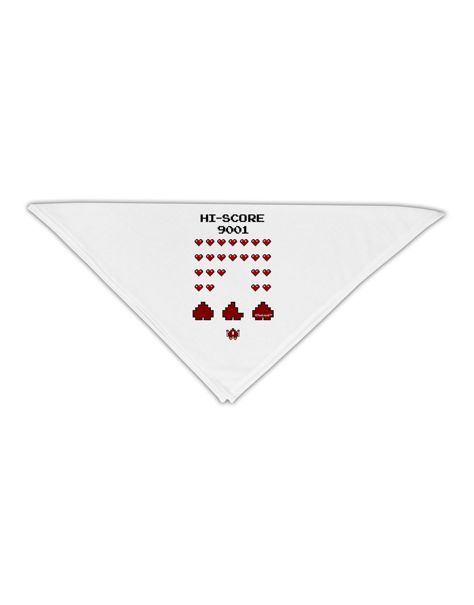 Pixel Heart Invaders Design Adult 19" Square Bandana-Square Bandanas-TooLoud-White-One-Size-Adult-Davson Sales