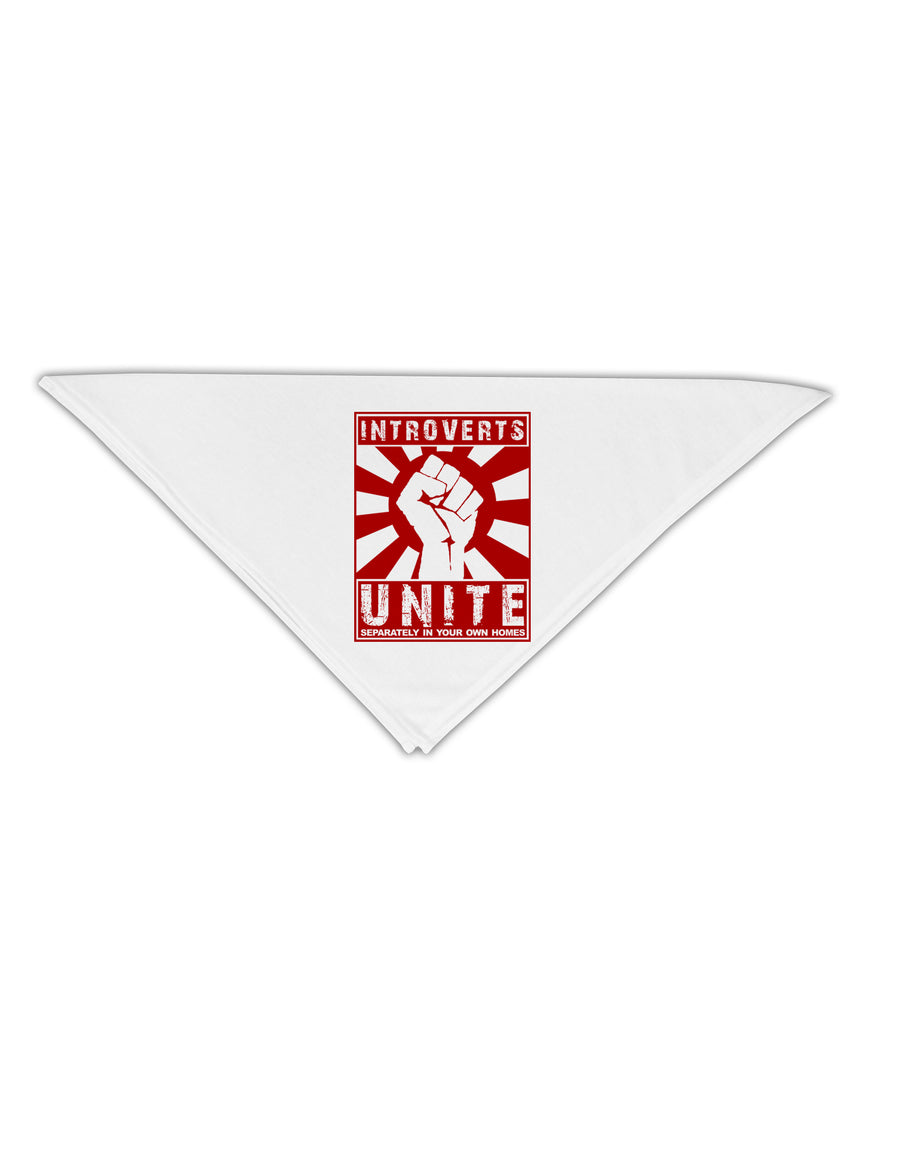 Introverts Unite Funny Adult 19&#x22; Square Bandana by TooLoud-Square Bandanas-TooLoud-White-One-Size-Adult-Davson Sales