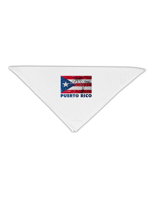 Distressed Puerto Rico Flag Adult 19&#x22; Square Bandana-Square Bandanas-TooLoud-White-One-Size-Adult-Davson Sales
