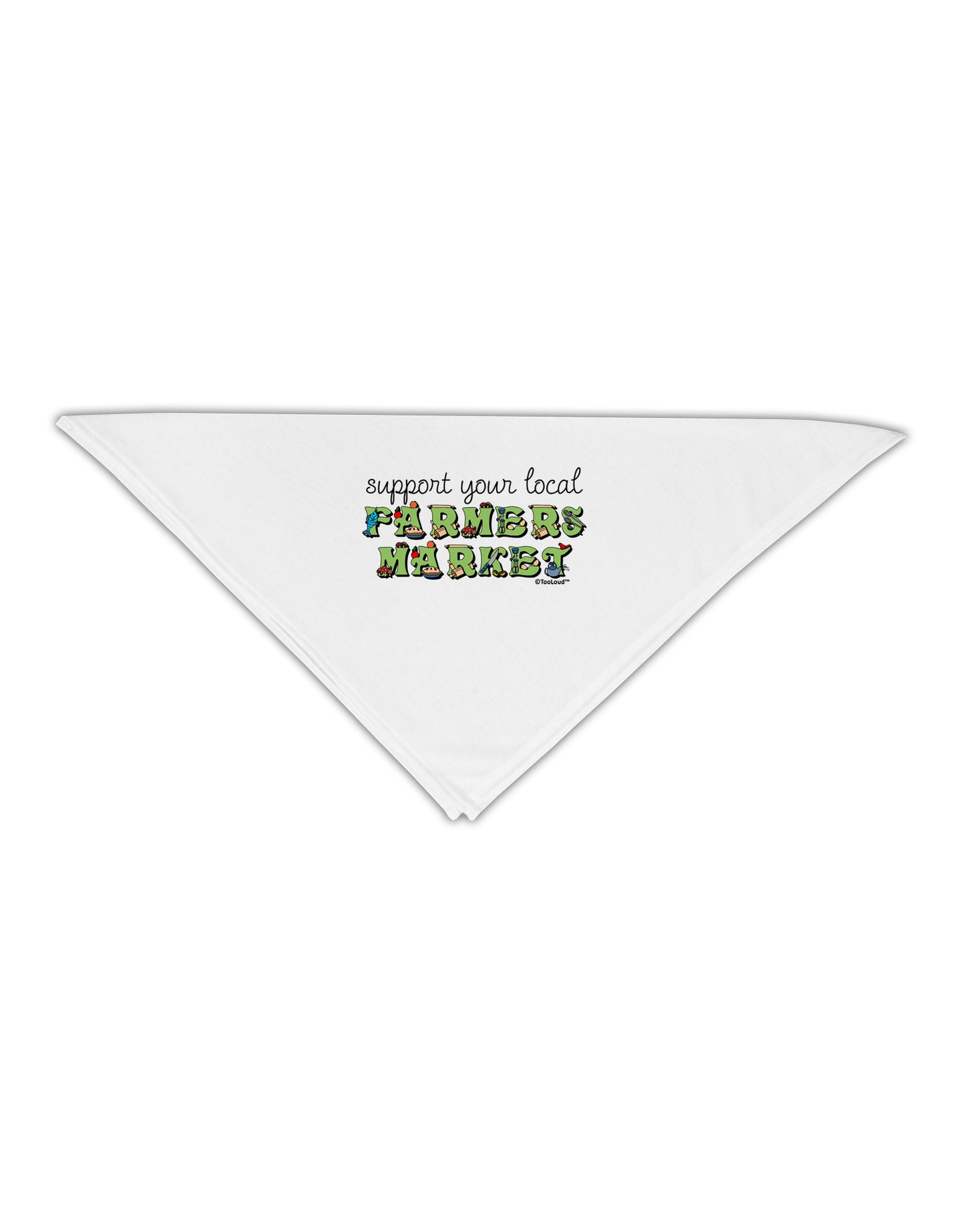 Support Your Local Farmers Market - Color Adult 19" Square Bandana-Square Bandanas-TooLoud-White-One-Size-Adult-Davson Sales