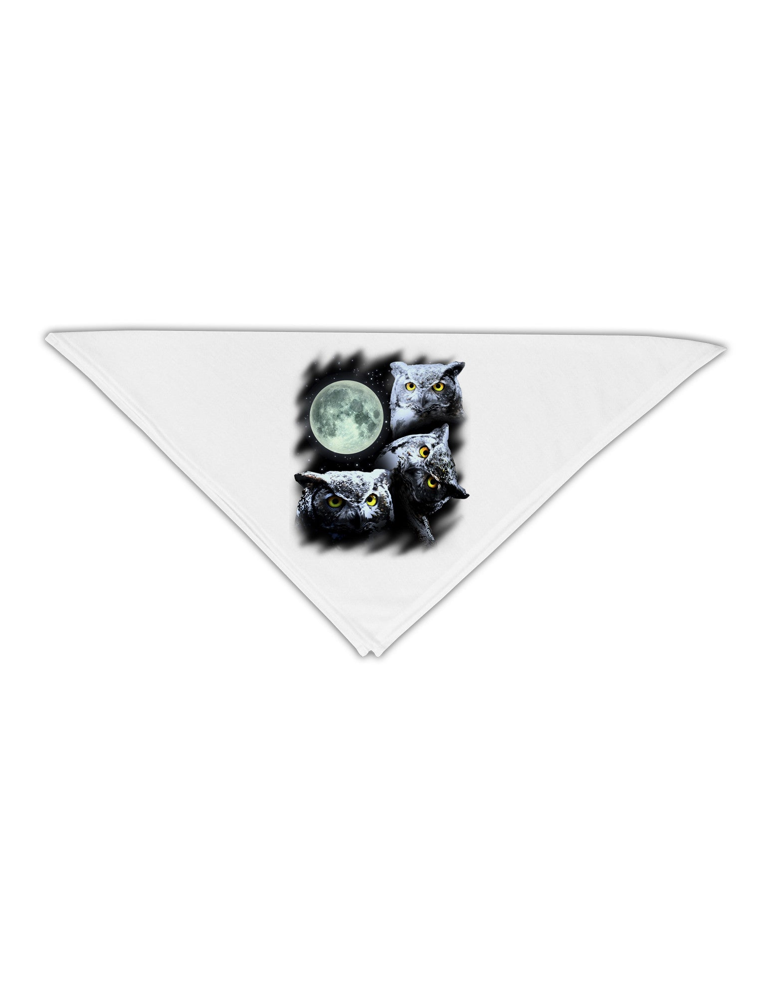 Three Owls and Moon Adult 19" Square Bandana-Square Bandanas-TooLoud-White-One-Size-Adult-Davson Sales