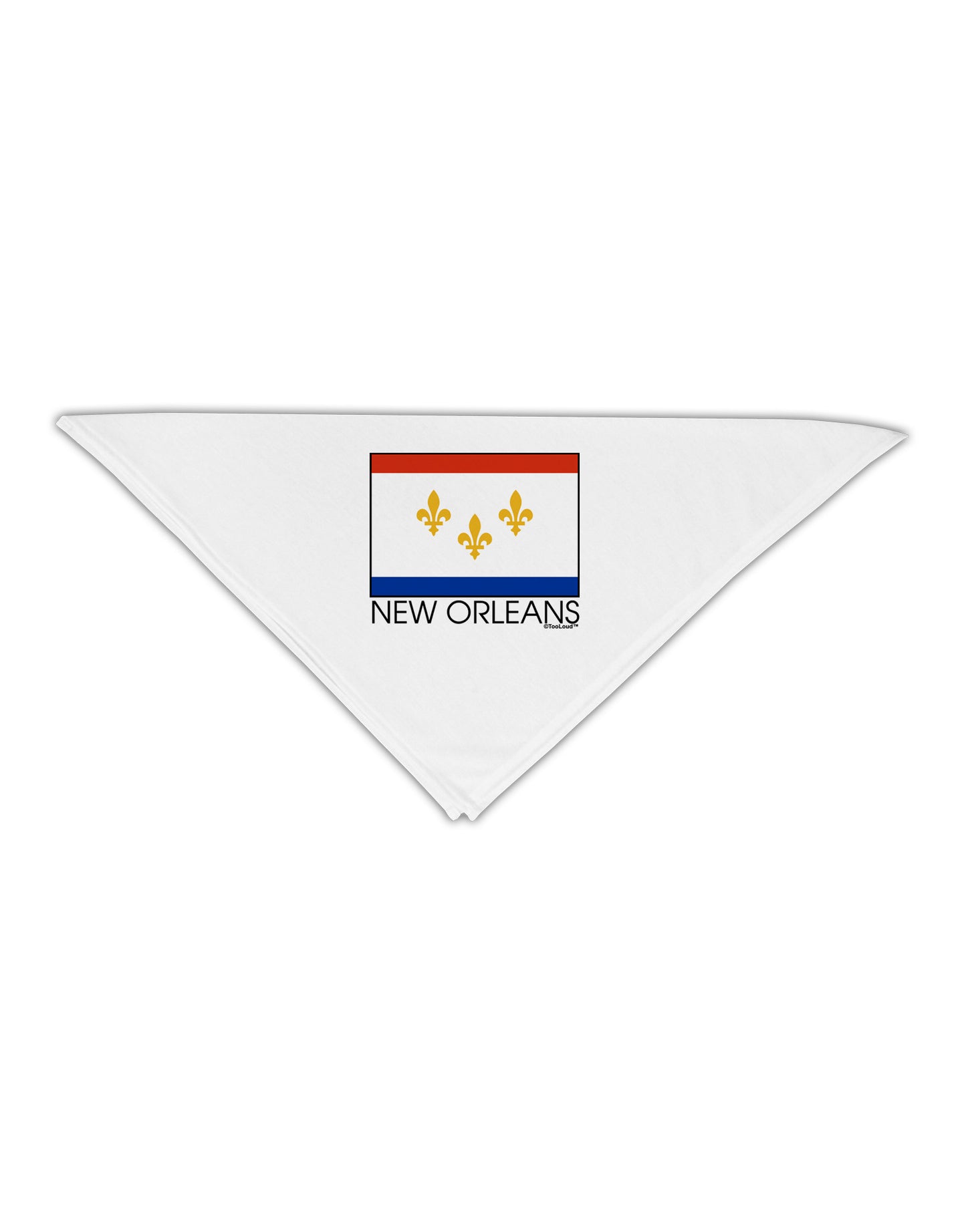 New Orleans Louisiana Flag Text Adult 19" Square Bandana-Square Bandanas-TooLoud-White-One-Size-Adult-Davson Sales