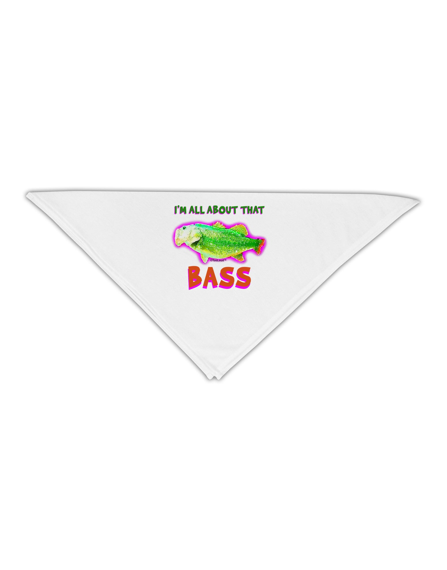 All About That Bass Fish Watercolor Adult 19&#x22; Square Bandana-Square Bandanas-TooLoud-White-One-Size-Adult-Davson Sales