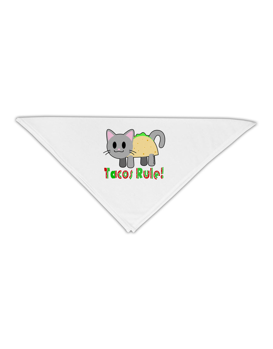 Tacos Rule Taco Cat Design Adult 19&#x22; Square Bandana by TooLoud-Square Bandanas-TooLoud-White-One-Size-Adult-Davson Sales