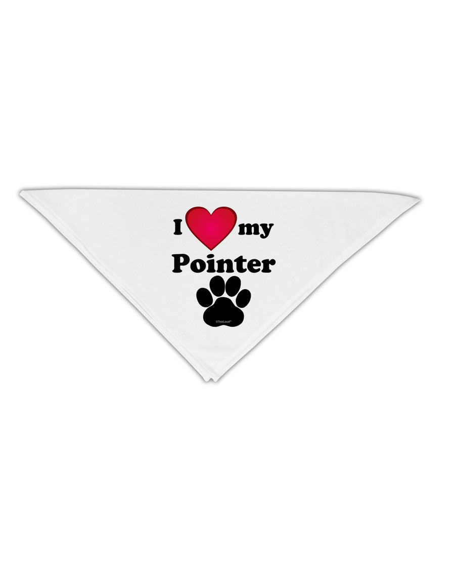 I Heart My Pointer Adult 19&#x22; Square Bandana by TooLoud-Square Bandanas-TooLoud-White-One-Size-Adult-Davson Sales