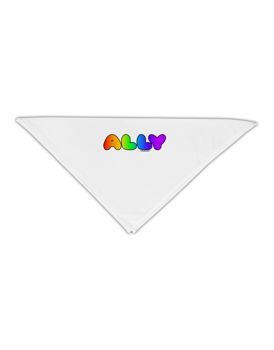 LGBT Ally Rainbow Text Adult 19&#x22; Square Bandana by TooLoud-Square Bandanas-TooLoud-White-One-Size-Adult-Davson Sales