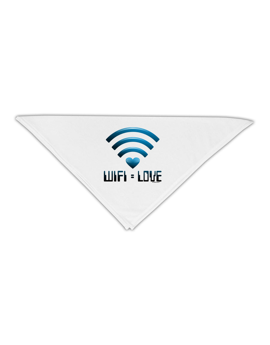 TooLoud Wifi Equals Love Adult 19&#x22; Square Bandana-Square Bandanas-TooLoud-White-One-Size-Adult-Davson Sales