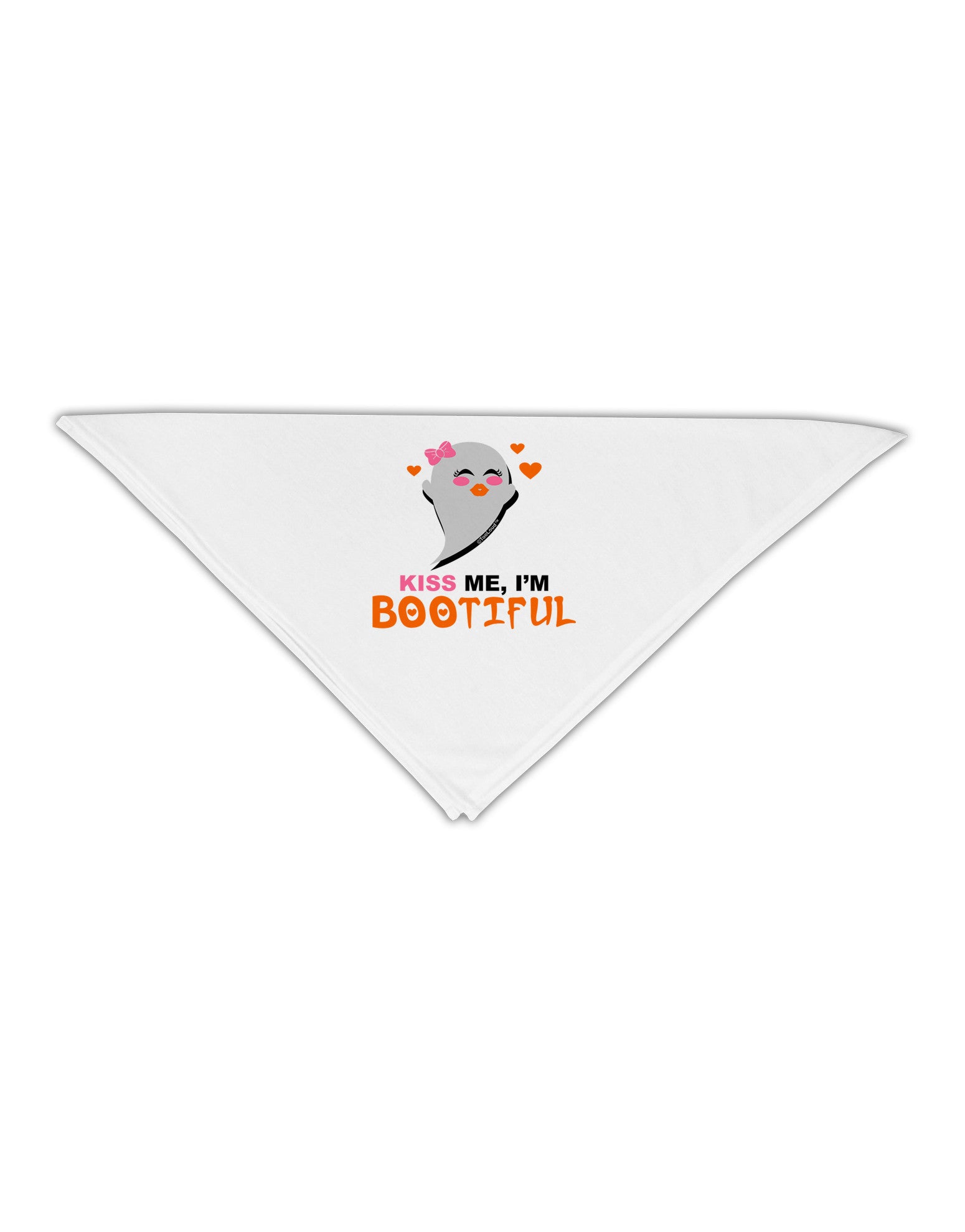 Kiss Me BOOtiful Ghost Orange Adult 19&#x22; Square Bandana-Square Bandanas-TooLoud-White-One-Size-Adult-Davson Sales