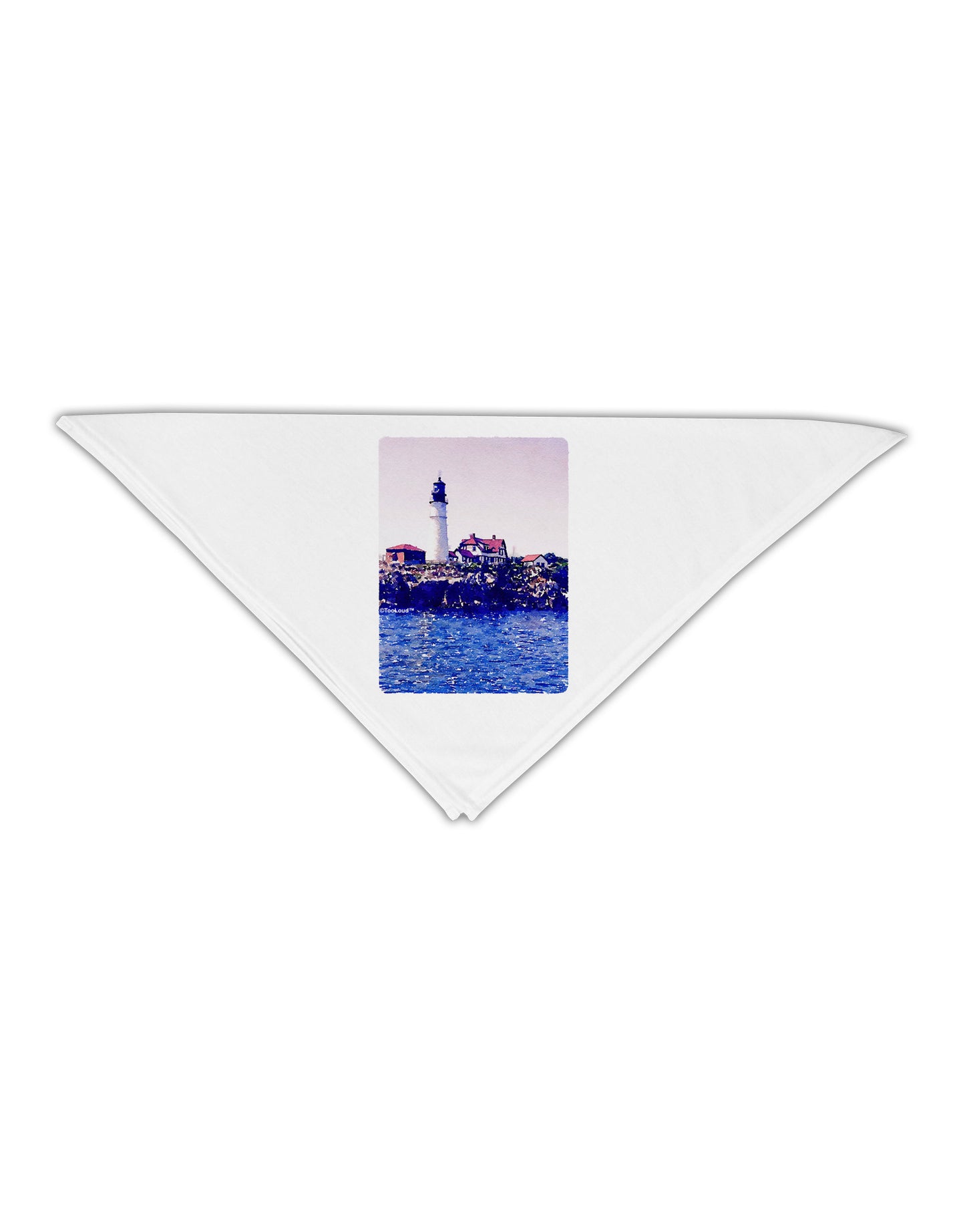 TooLoud Watercolor Lighthouse 2 Adult 19" Square Bandana-Square Bandanas-TooLoud-White-One-Size-Adult-Davson Sales
