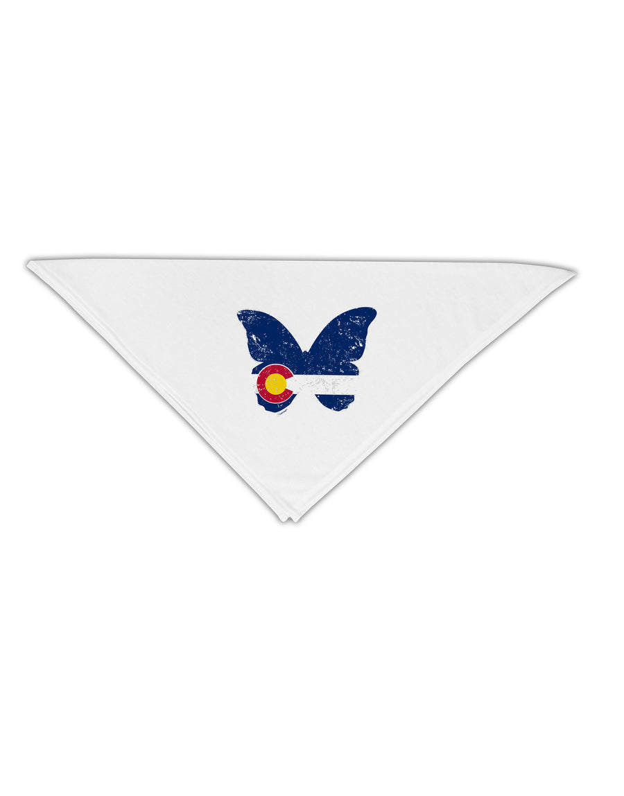 Grunge Colorado Butterfly Flag Adult 19 Inch Square Bandana-Bandanas-TooLoud-White-One-Size-Adult-Davson Sales