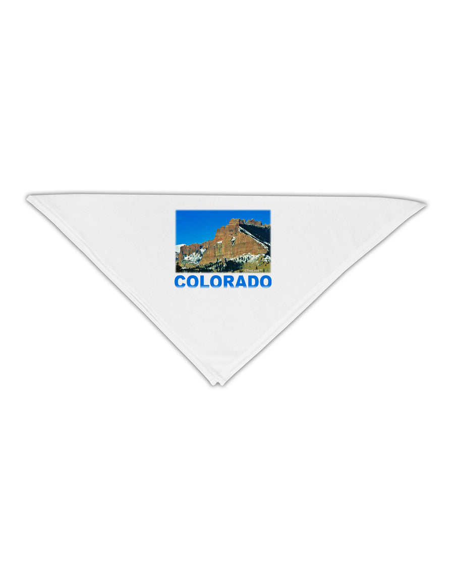 Colorado Snowy Mountains Text Adult 19&#x22; Square Bandana-Square Bandanas-TooLoud-White-One-Size-Adult-Davson Sales