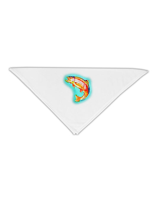 Rainbow Trout WaterColor Adult 19" Square Bandana-Square Bandanas-TooLoud-White-One-Size-Adult-Davson Sales
